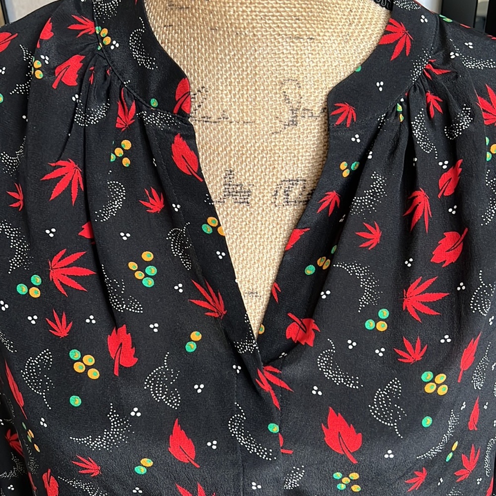 EUC Zadig & Voltaire Tender Print Long Sleeve Silk Blouse Size XS - Picture 9 of 14